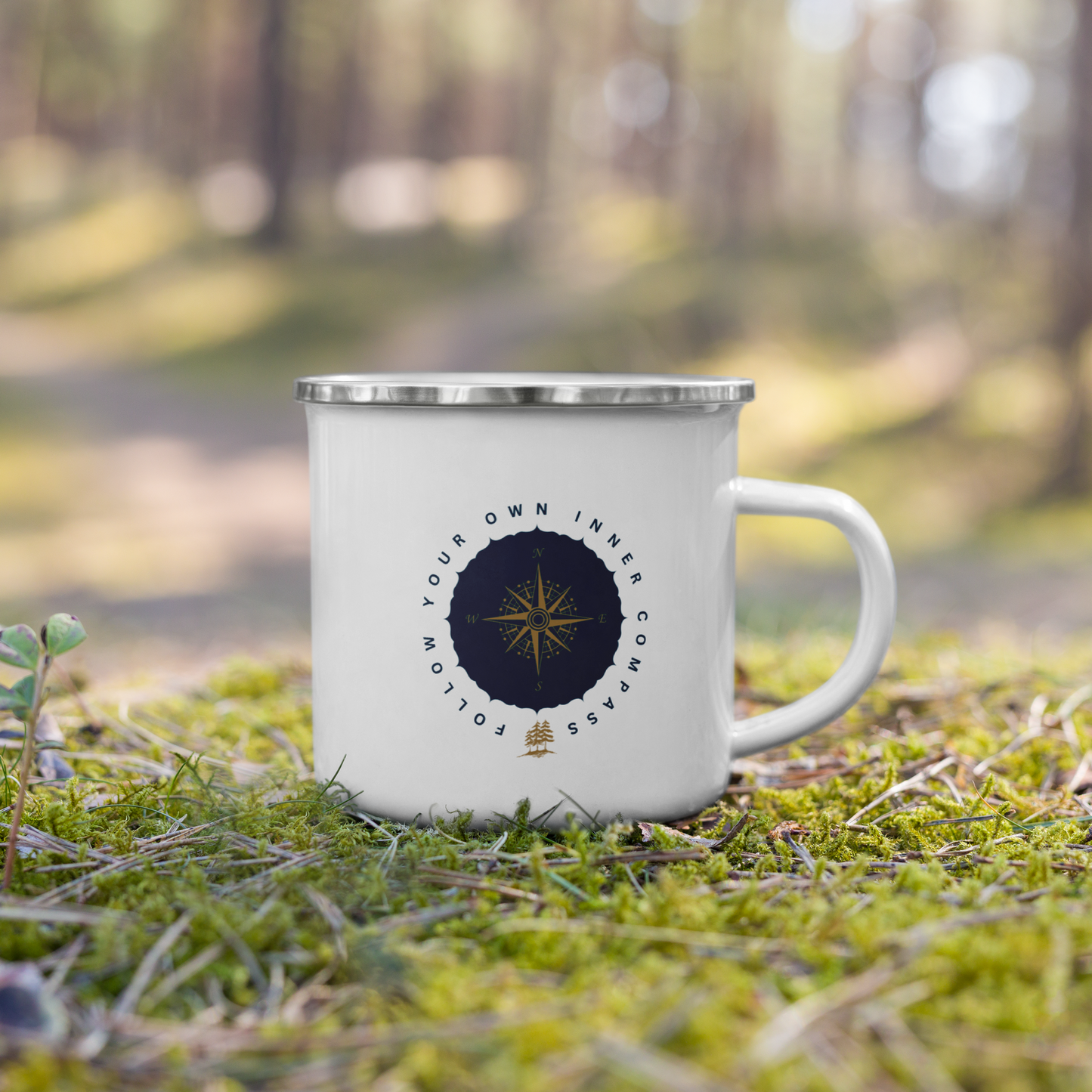 Compass Enamel Mug