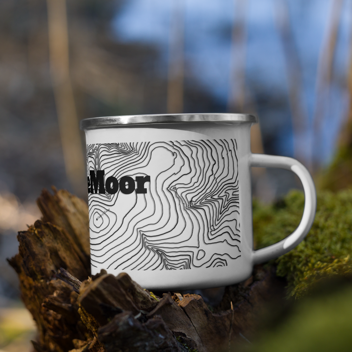 Dunkery Beacon Topography #ExploreMoor Enamel Mug