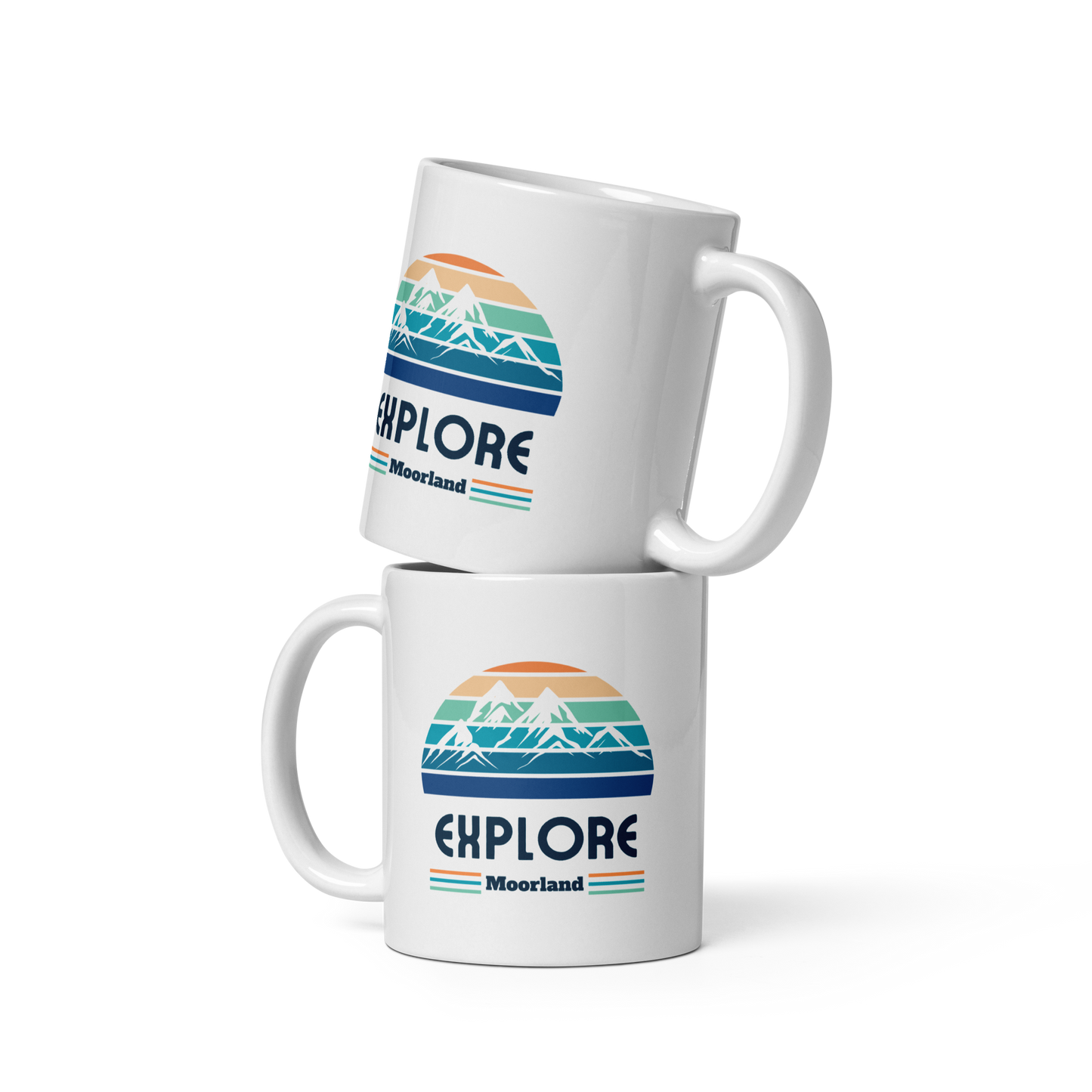 Explore White Glossy Mug